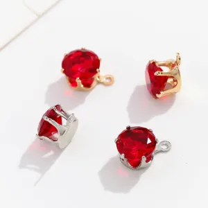 50Pcs Rhinestones for Crafting,8x8 mm Silver Claw Sew on Rhinestones for Bedazzling,Bedazzling Gems for Crafting DIY Jewelry Dress Clothes Shoes(red)