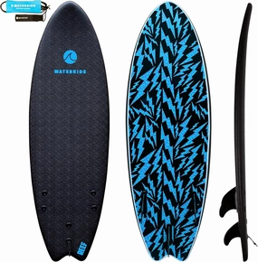 5'6 Reef Kids Surfboard & Leash, Perfect for Learning How to Surf, Made for Kids, Classic Fish Shape Beginner Surfboard, Soft Top Surfboard with Foam Core, Easy to Catch Waves & Progress