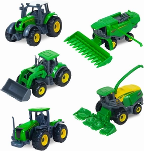 5 Pack Farm Tractor Toys, Die Cast Truck Tractors for Kids 3-5 6 7 8 9 Farm Equipment Toys for 3 Years Old and Up Boys Toddlers Gifts - Includes Tractors, Combine Harvester