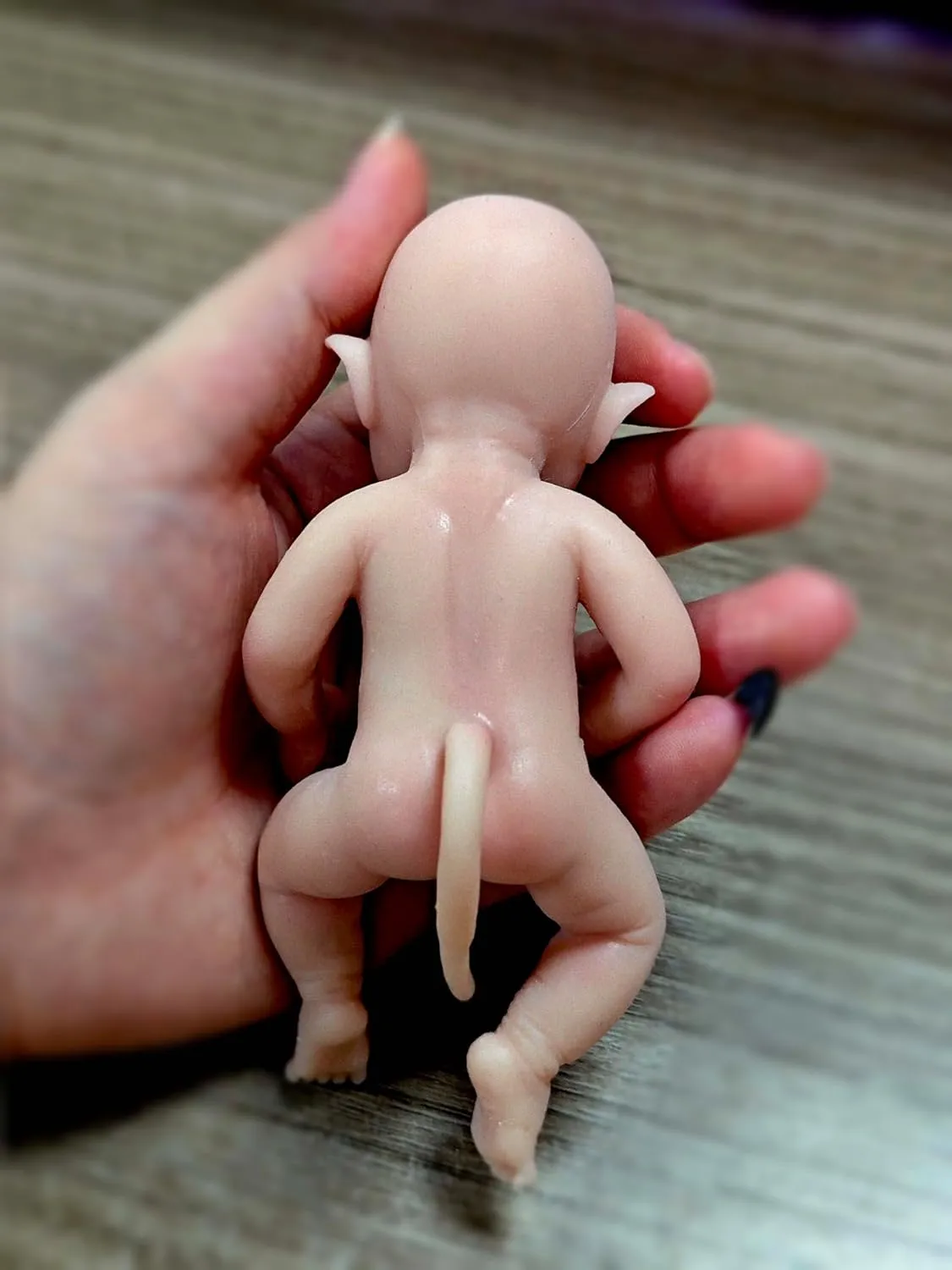 5" Mini Silicone Elf Girl,Realistic Life Reborn Elf Doll,Lifelike Mini Reborn Doll Surprice Children Anti-Stress Relief with Feeding Accessories