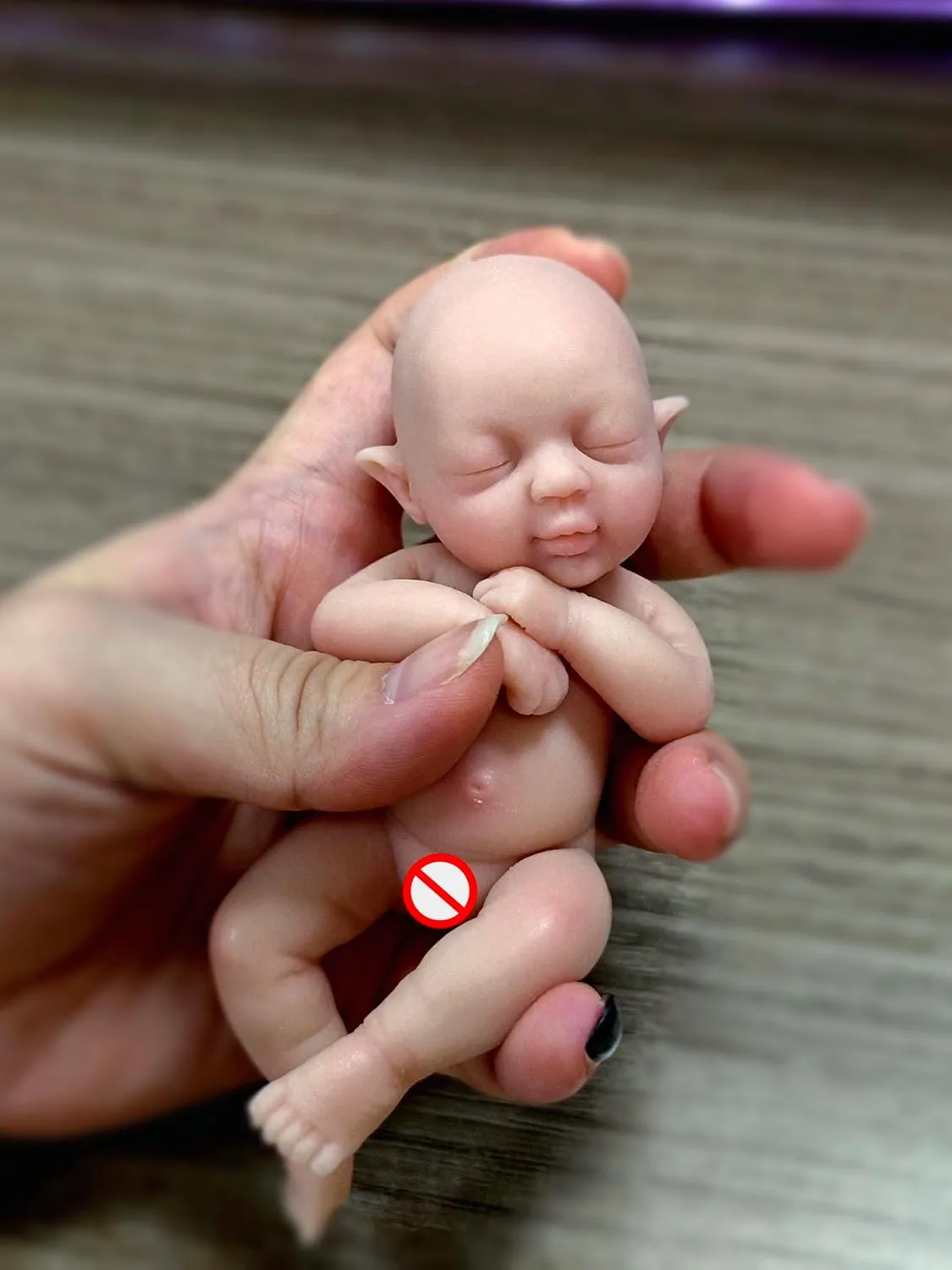 5" Mini Silicone Elf Girl,Realistic Life Reborn Elf Doll,Lifelike Mini Reborn Doll Surprice Children Anti-Stress Relief with Feeding Accessories