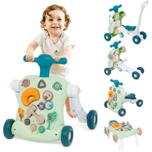 6 in 1 Baby Push Walker for Baby Boy, Activity Center Learning to Walk, Sit to Stand, Early Learning Push Toys for Infant 12 Months