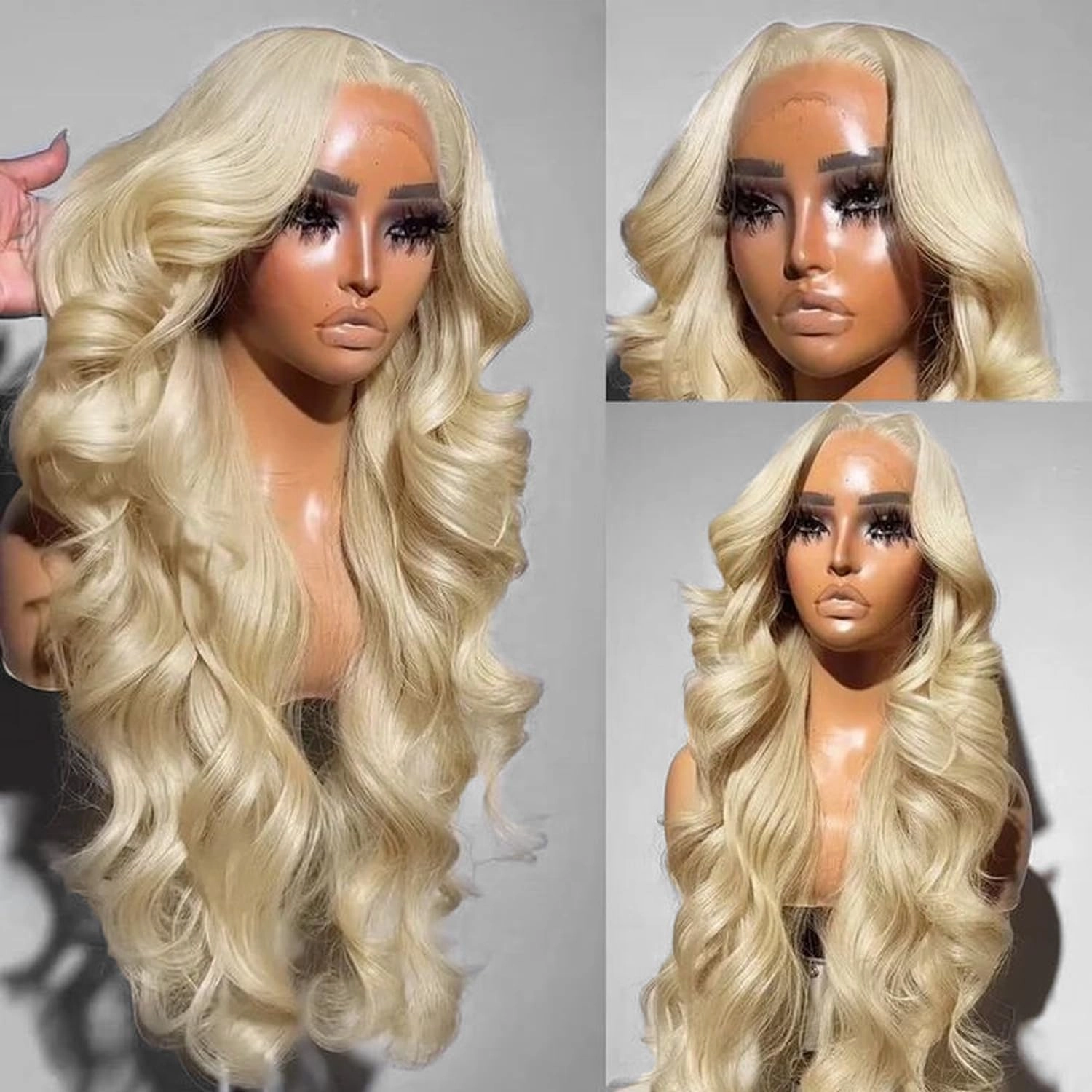 613 Lace Front Wig Human Hair 360 Body Wave Blonde Lace Front Wigs Human Hair Blonde Wig Full Lace Human Hair Wigs 200% Density (36 inch)