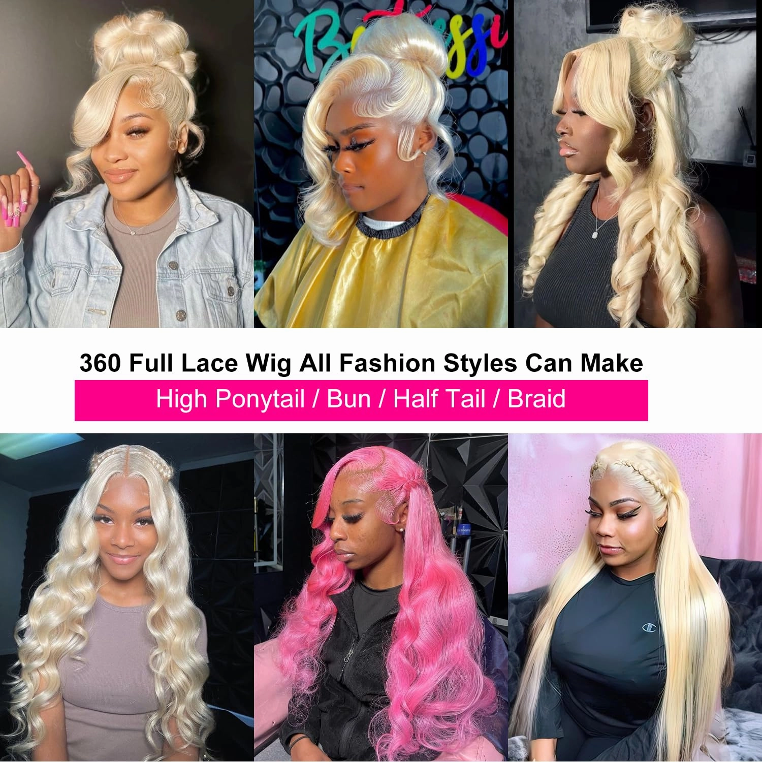 613 Lace Front Wig Human Hair 360 Body Wave Blonde Lace Front Wigs Human Hair Blonde Wig Full Lace Human Hair Wigs 200% Density (36 inch)