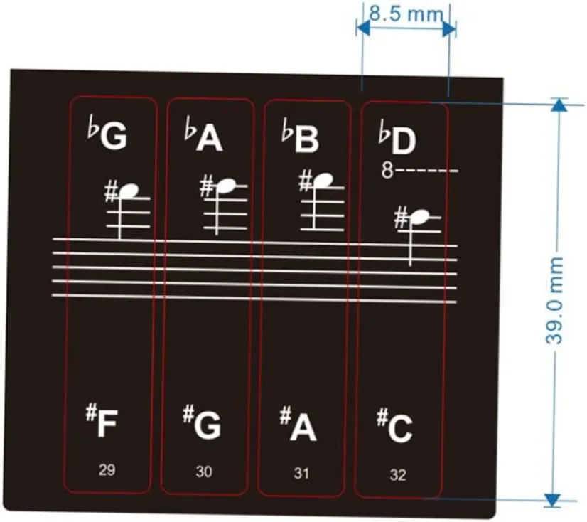 6sets Piano Keyboard Stickers Set Removable Labels for Keyboards Easy to Apply Print for Beginners Material for Learning Piano Set