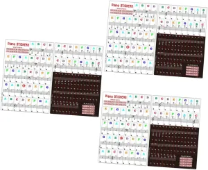 6sets Piano Keyboard Stickers Set Removable Labels for Keyboards Easy to Apply Print for Beginners Material for Learning Piano Set