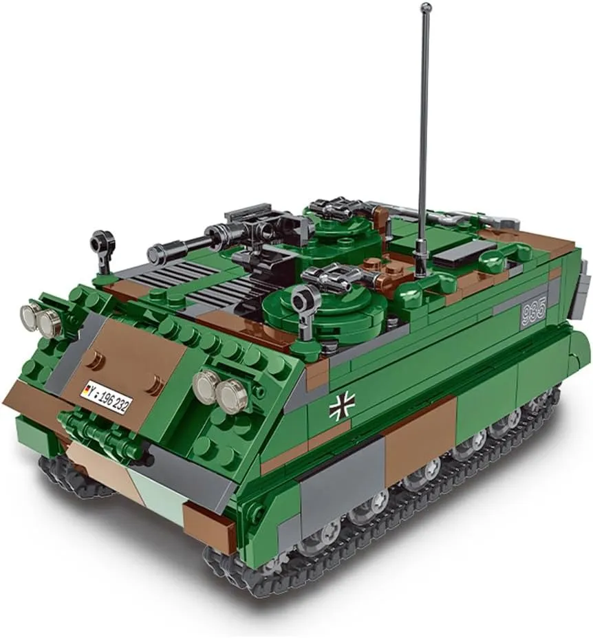 735Pcs WW2 Military M113 Armored Carrier DIY Tank Building Blocks Bricks Toys, Wars Army Battle Car Constrction Building Block for Adult Teen