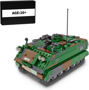 735Pcs WW2 Military M113 Armored Carrier DIY Tank Building Blocks Bricks Toys, Wars Army Battle Car Constrction Building Block for Adult Teen