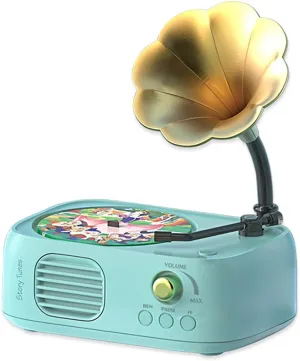96 Cards Children Phonograph Early Education Machine Record Player Music Box Storyteller pop Speakers, Birthday Holiday