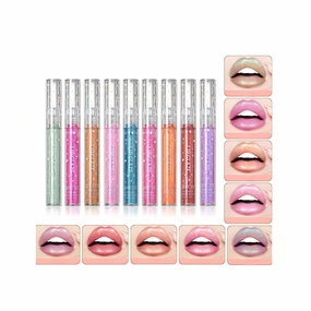 9-Piece High Shine Pearl Glossy Lipstick Set - Long Lasting Non-Stick Cup Lip Gloss with 9 Vibrant Colors, High Gloss & Pearl Finish for Luscious Lips
