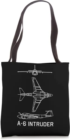 A-6 Intruder Attack Aircraft Blueprint Diagram Tote Bag