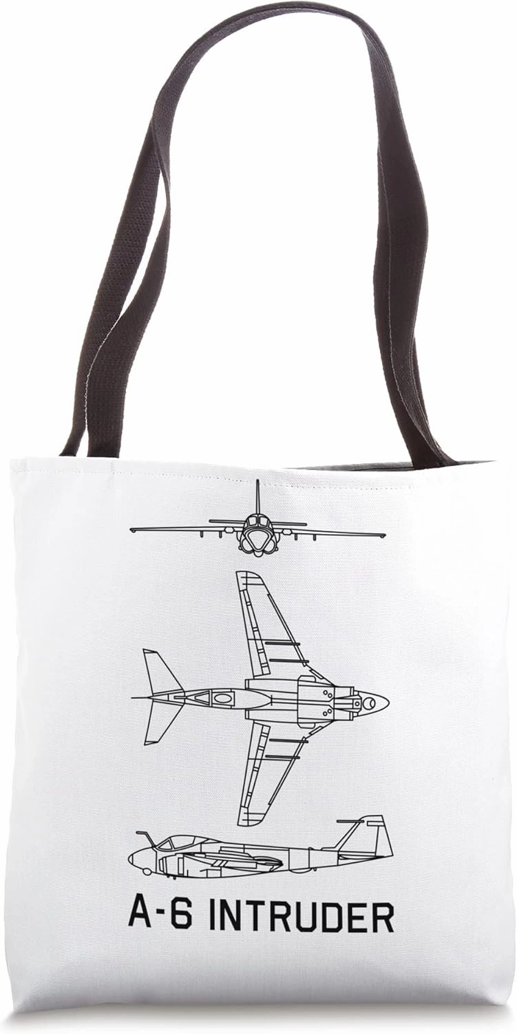 A-6 Intruder Attack Aircraft Blueprint Diagram Tote Bag