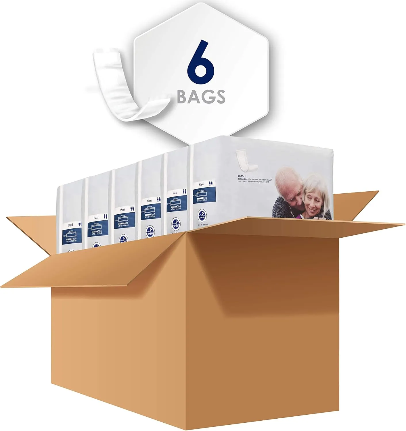 Abena BOOST Fluff Incontinence Pads - No Barrier/Flow-Through, (Sizes Normal To Extra Large) Extra Large, 120 Count