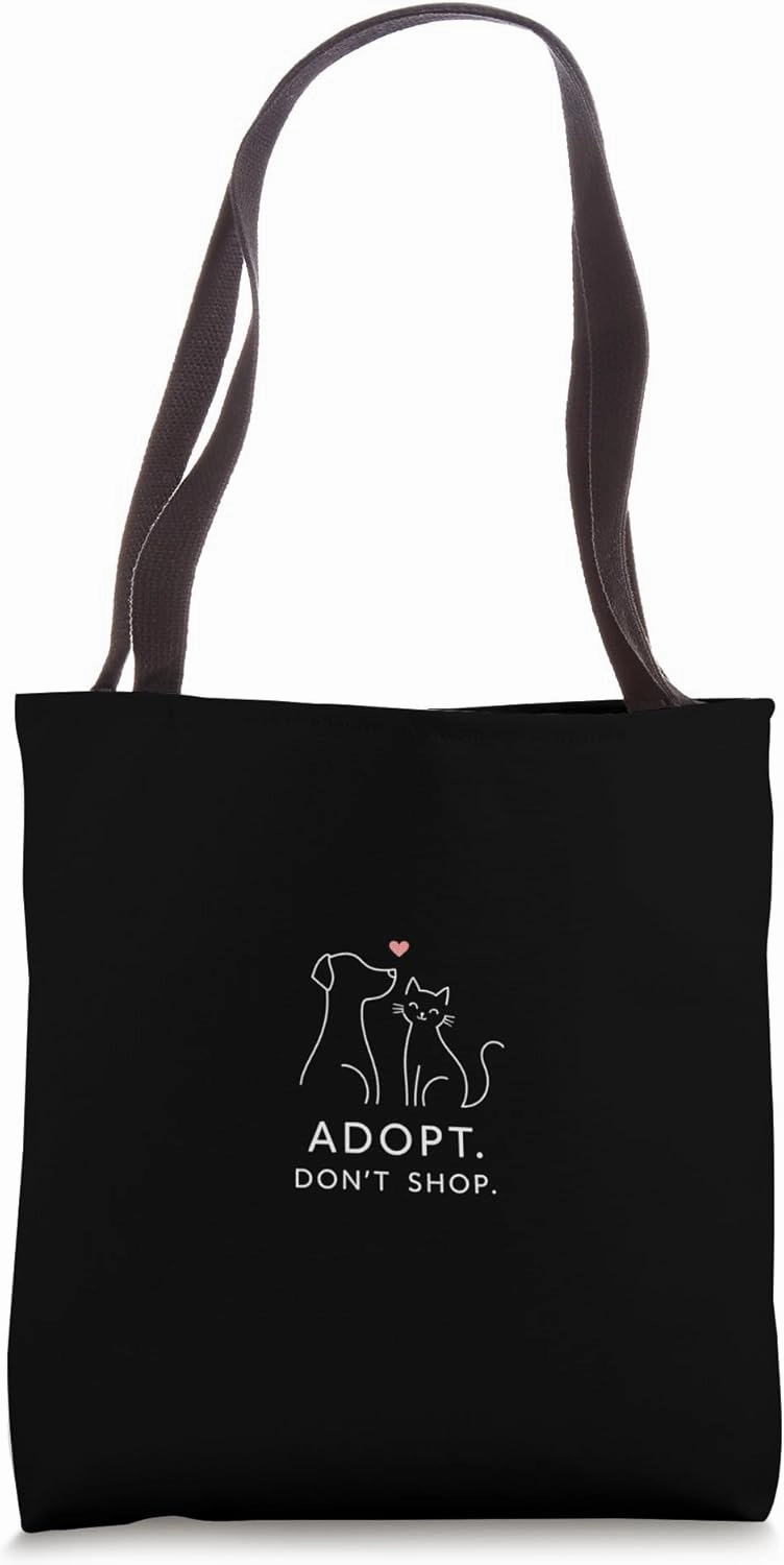 ADOPT. DON'T SHOP. Minimalist Animal Adoption Tote Bag