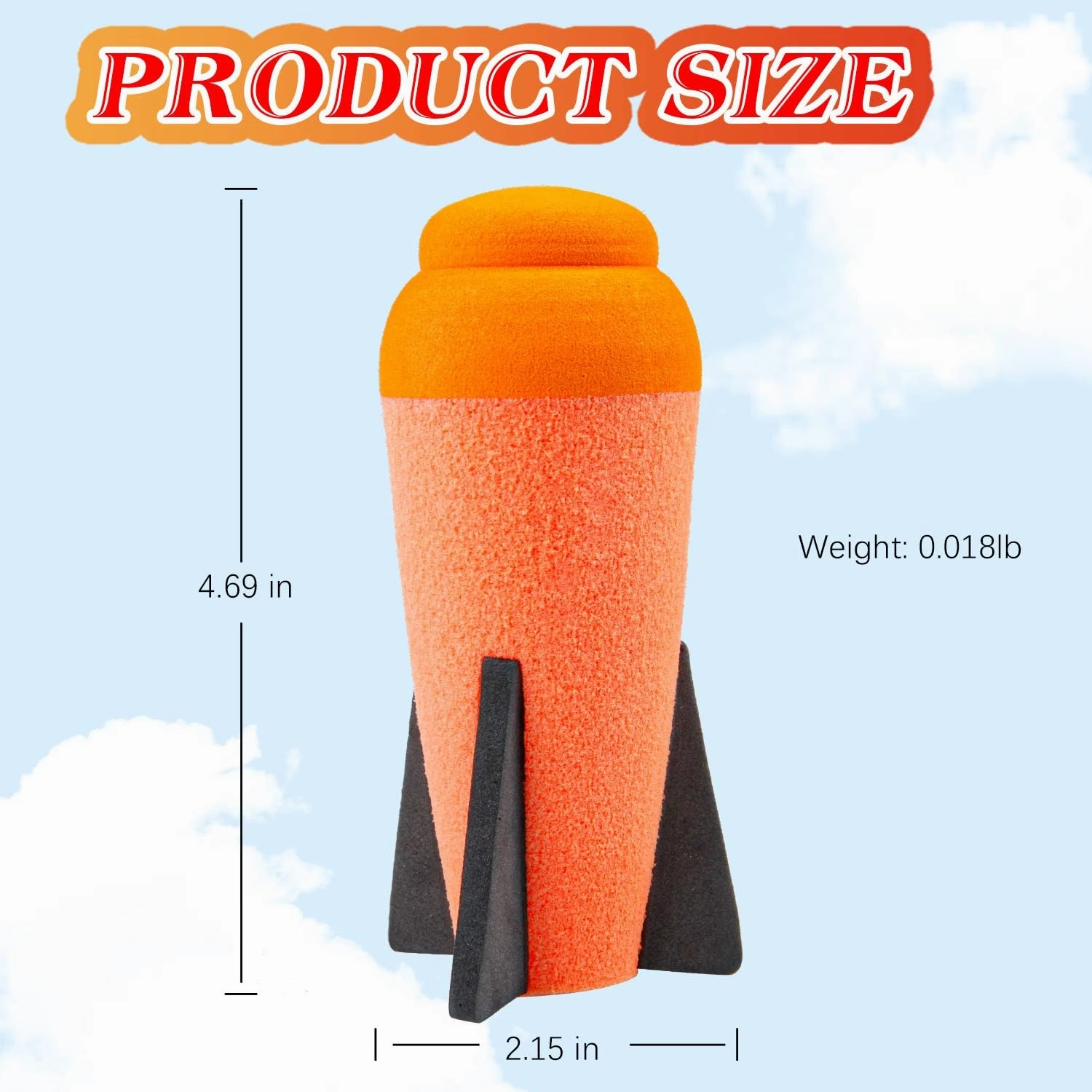 Aevdor Mega Missile Refill for Nerf N-Strike Elite Series, 8 Packs, Compatible Darts Foam Rockets Bullets for Nerf Blaster Gun (Orange)