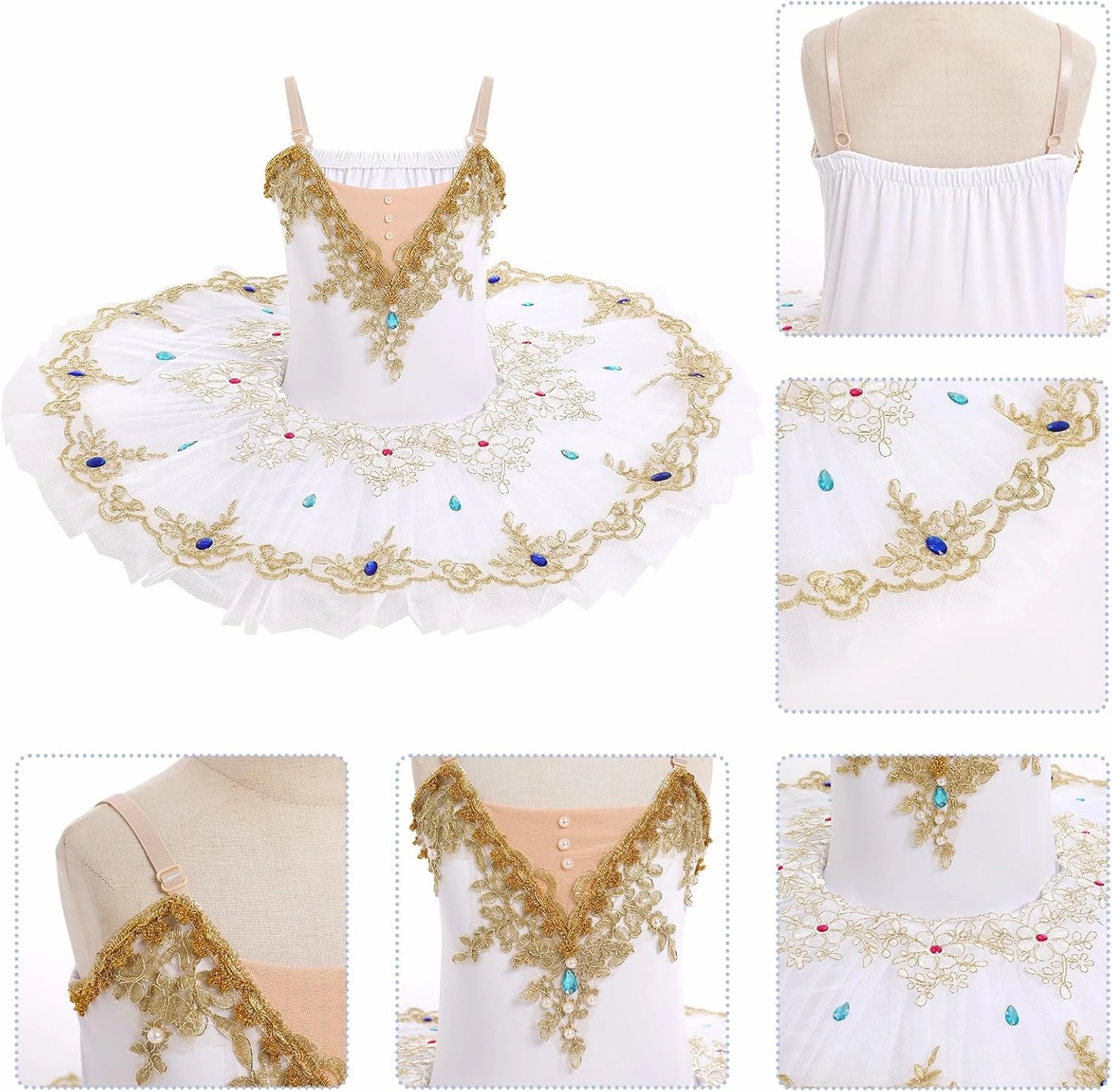 AFAVOM Girls Camisole Skirt Leotard Swan Lake Ballet Dance Outfit Sequin Platter Tutu Dress Ballerina Costume for Performance