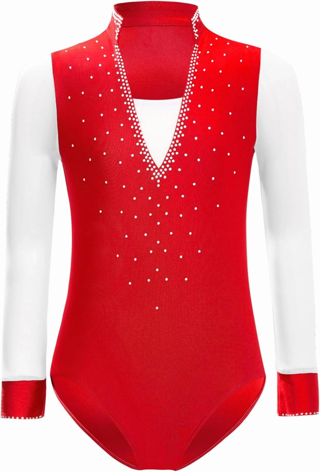 Aislor Kids Boys Sparkle Long Sleeve Gymnastic Leotard Latin Dance Bodysuit and Pants Set Figure Ice Skating Outfits