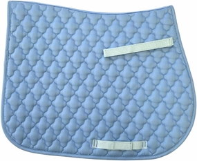 AJ Tack Quilted All-Purpose English Saddle Pad - Light Blue