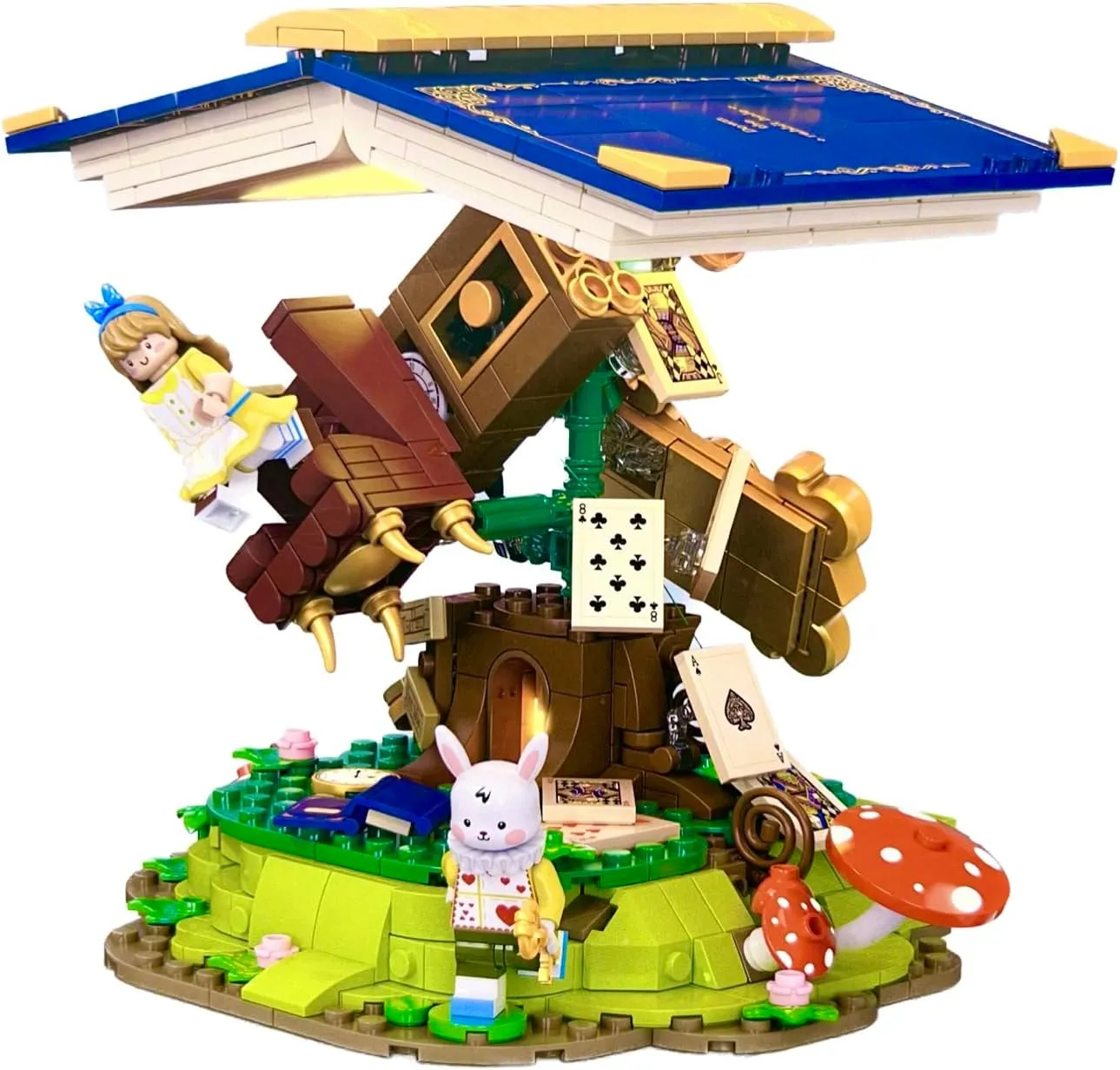 Alice in Wonderland Building Blocks Toy Set with Lights, Decorative Home Accessories, Gift for Girls Boys and Adults, Collective Edition