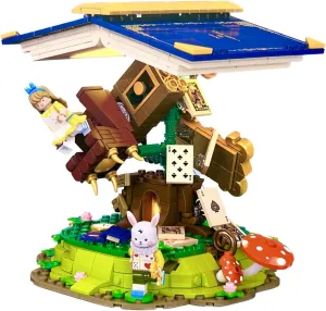 Alice in Wonderland Building Blocks Toy Set with Lights, Decorative Home Accessories, Gift for Girls Boys and Adults, Collective Edition