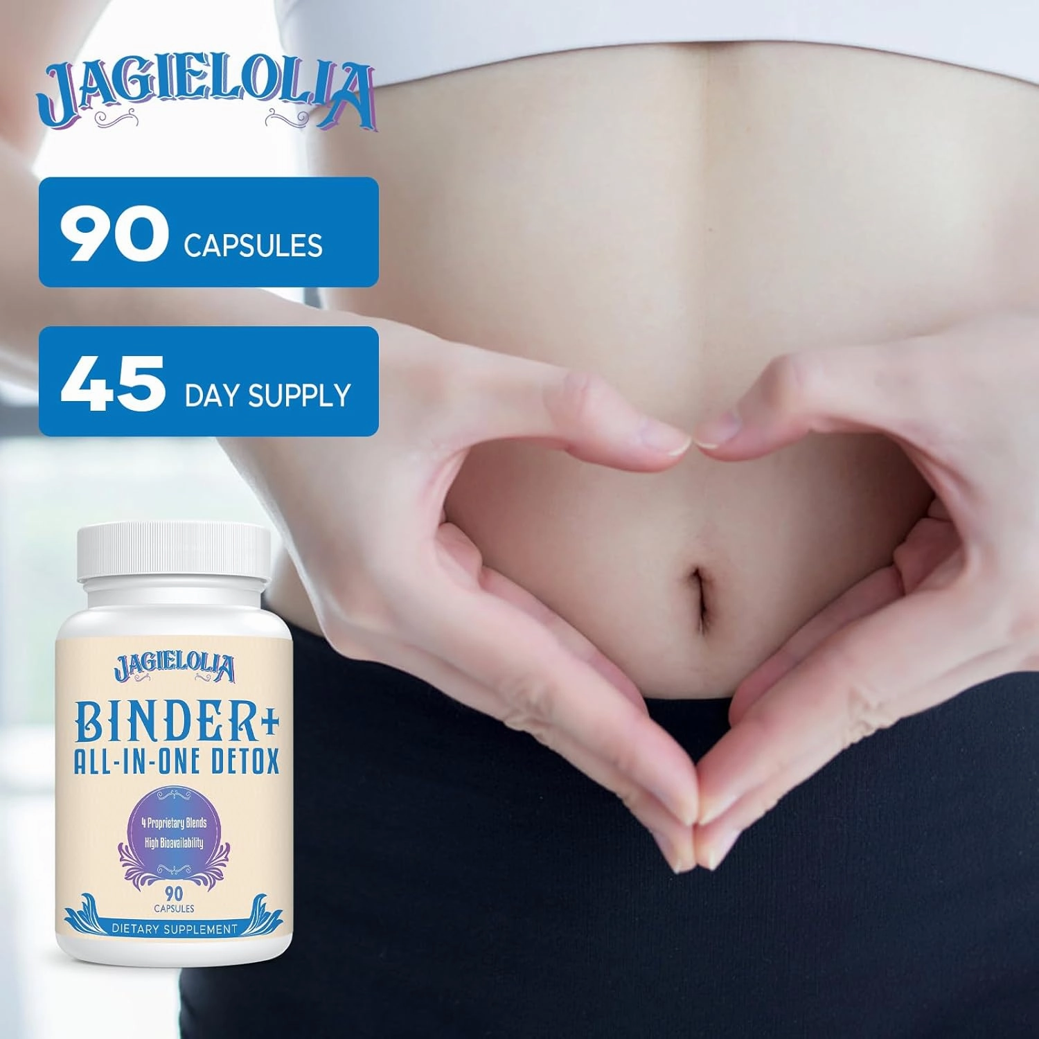 All-in-One Detox Binder Supplement 1500 MG - High Bioavailability, Liver Gut Detox Cleanse with Activated Charcoal, Zeolite & Bentonite Clay for Toxins, Liver, Digestive, 90 Vegan Capsules
