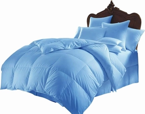 All Season 1000 Series Goose Down Alternative Comforter Set 500 GSM Quilt Duvet Insert Egyptian Cotton Ultra Soft   Free 2 Pillow-Cases Cal. Queen, Light Blue, 90'' x 90''