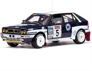 Alloy Resin Car Vehicle Model Fit for Lancia Delta HF Integrale 1 18 Alloy Pulling Force Racing Car Model Boutique Toy Gift Collection Festive Deluxe Gift (Color : C)