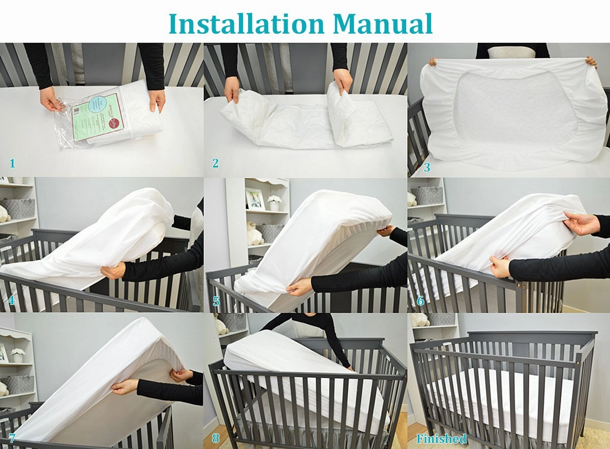American Baby Company 2 Pack Waterproof Fitted Crib and Toddler Mattress Protector, Quilted and Noiseless Crib & Toddler Mattress Pad Cover, White, 52"x28"x9"