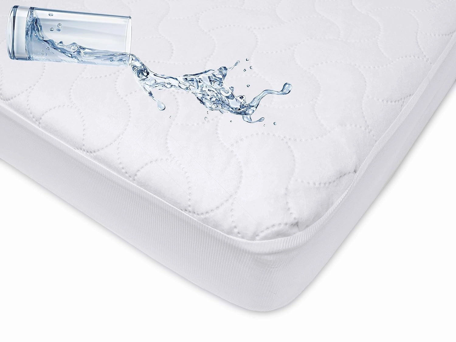 American Baby Company 2 Pack Waterproof Fitted Crib and Toddler Mattress Protector, Quilted and Noiseless Crib & Toddler Mattress Pad Cover, White, 52"x28"x9"