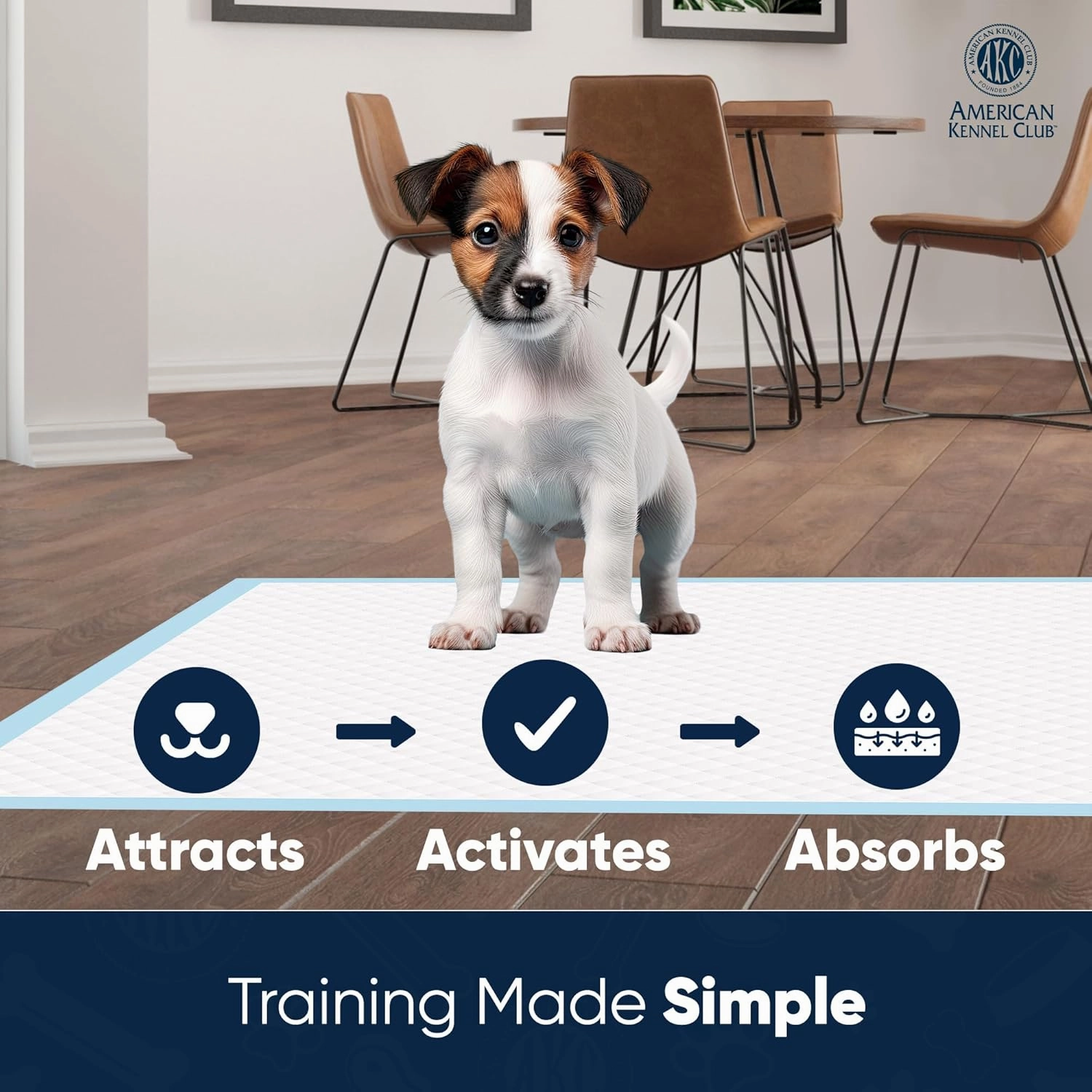 American Kennel Club Scented Puppy Training Pads with Ultra Absorbent Quick Dry Gel – 28 x 30 Pee Pads for Dogs - Fresh Scented - 100 Count