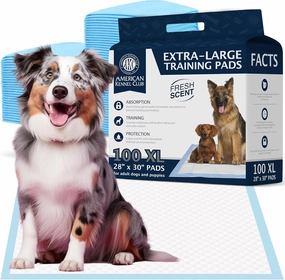 American Kennel Club Scented Puppy Training Pads with Ultra Absorbent Quick Dry Gel – 28 x 30 Pee Pads for Dogs - Fresh Scented - 100 Count