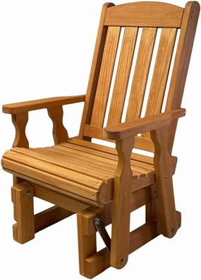 Amish Casual Heavy Duty 600 Lb Mission High Back Treated Glider Chair (Cedar Stain)