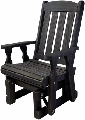 Amish Casual Heavy Duty 600 Lb Mission High Back Treated Glider Chair (Semi-Solid Black Stain)