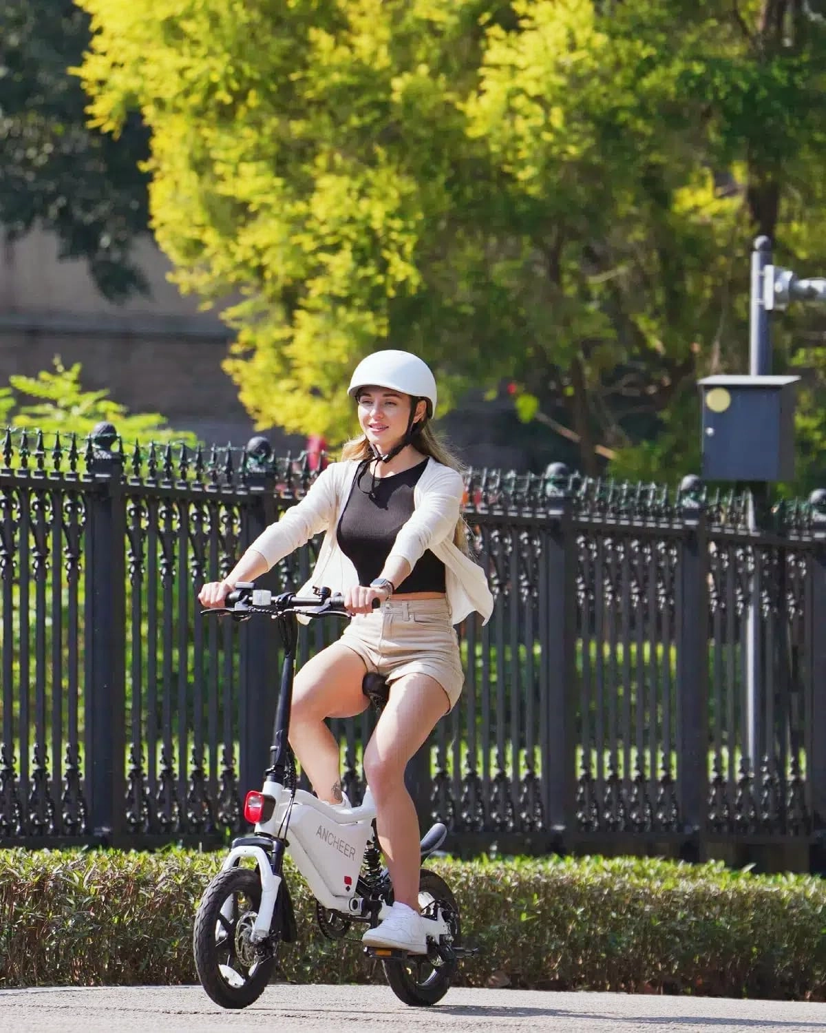 ANCHEER 14” Folding Electric Bike for Adults, 20MPH Ebike with 350W Motor[Peak 500W], 48V 374Wh Battery, Rigid/Dual Suspension, UL 2849 Certified Electric Bicycle, Compact Electric Mini Bike for Teens
