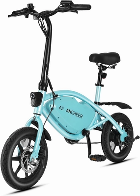 ANCHEER 14” Folding Electric Bike for Adults, 20MPH Ebike with 350W Motor[Peak 500W], 48V 374Wh Battery, Rigid/Dual Suspension, UL 2849 Certified Electric Bicycle, Compact Electric Mini Bike for Teens