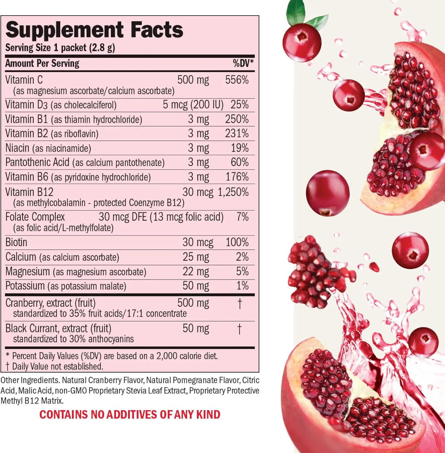 ANDREW LESSMAN Efficient C   Cranberry Benefits 180 Packets - Immune, Energy, Stress and Urinary Tract Support. Reinvention of The Vitamin C Drink. No Calories. No Sugar. No Carbs. Easy to Mix.