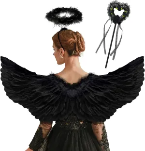 Angel Wings and Halo for Women, Kids, Girls - Christmas & Halloween Fancy Dress Costume
