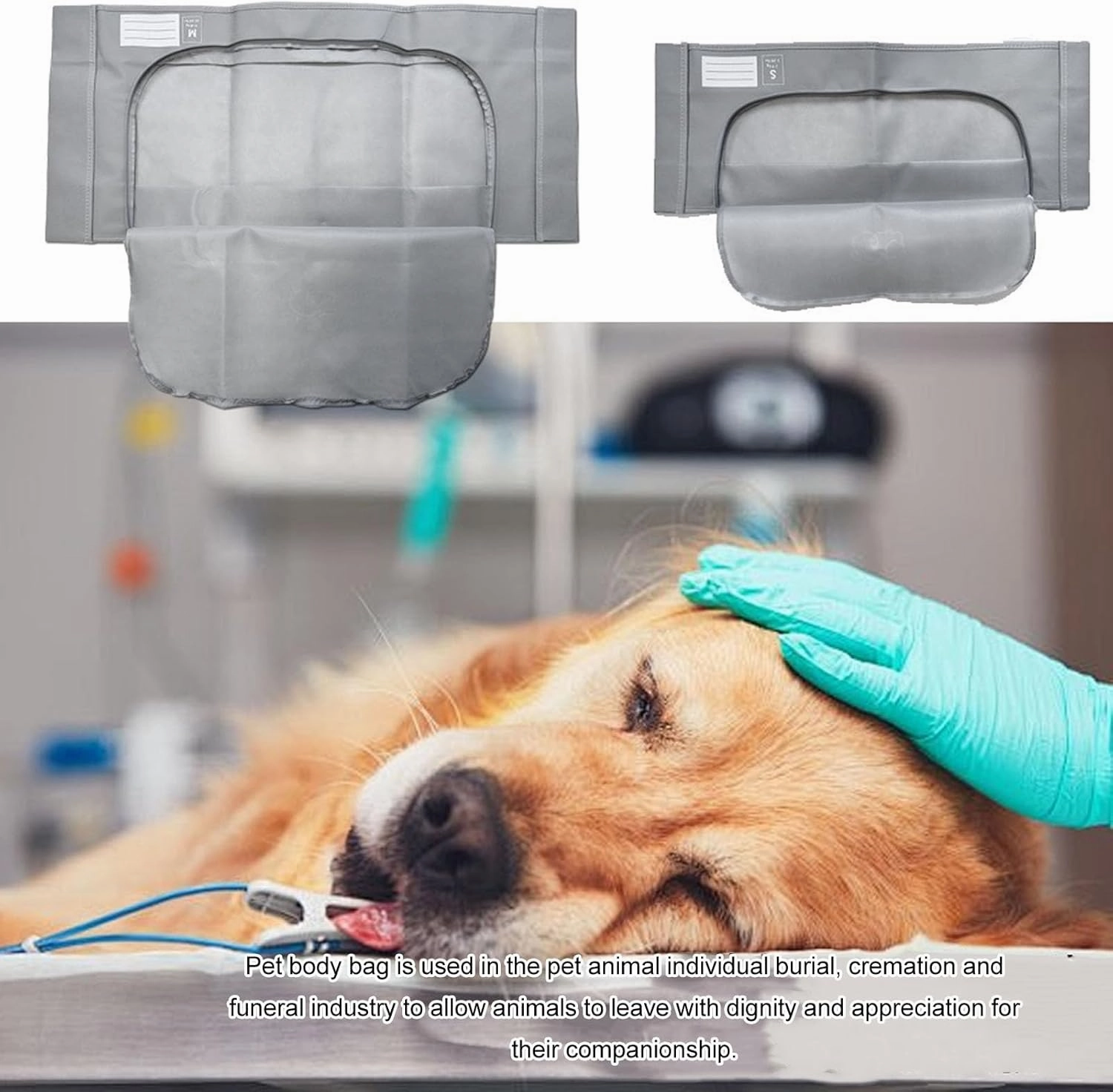 Animal Body Bag, Leak Proof Non Woven Pet Body Bag for Livestock, Pigs, Dogs, Chickens, Ducks, Rabbits, Dog Burial Bag for Dignified Burial (M)