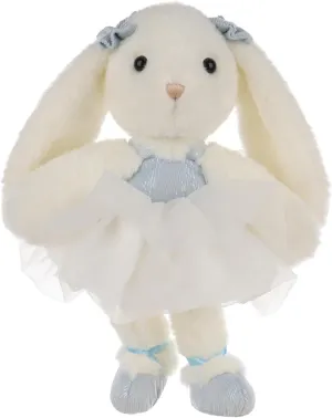 Apricot Lamb Blue Ballet Rabbit Plush Stuffed Animals for Kids, Soft Cute Rabbit Plush Toys for Baby Girl and Boy, Fluffy Blue Ballet Rabbit White 7.5 Inches