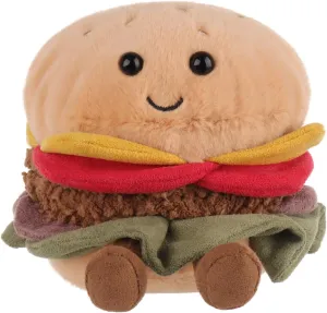 Apricot Lamb Delicious Hamburger Plush Food Stuffed Animals for Kids, Soft Cute Plushies Toys for Baby Girl and Boy, Fluffy Food Delicious Hamburger 4.4 Inches