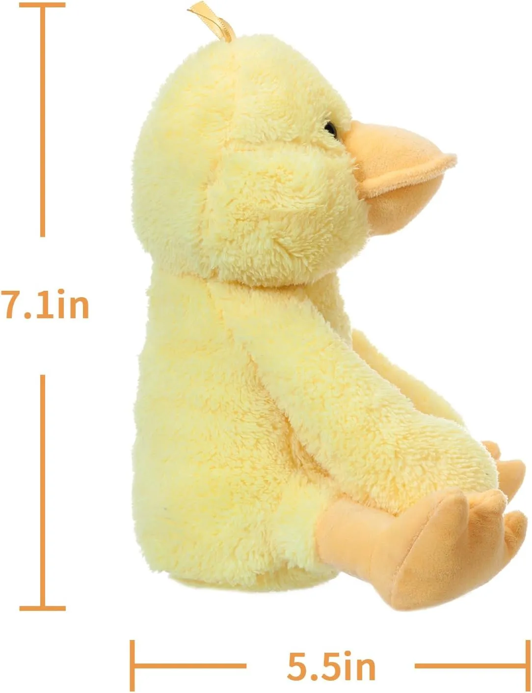 Apricot Lamb Duck Plush Stuffed Animals for Kids, Soft Cute Plush Toys for Baby Girl and Boy, Fluffy Duck Yellow