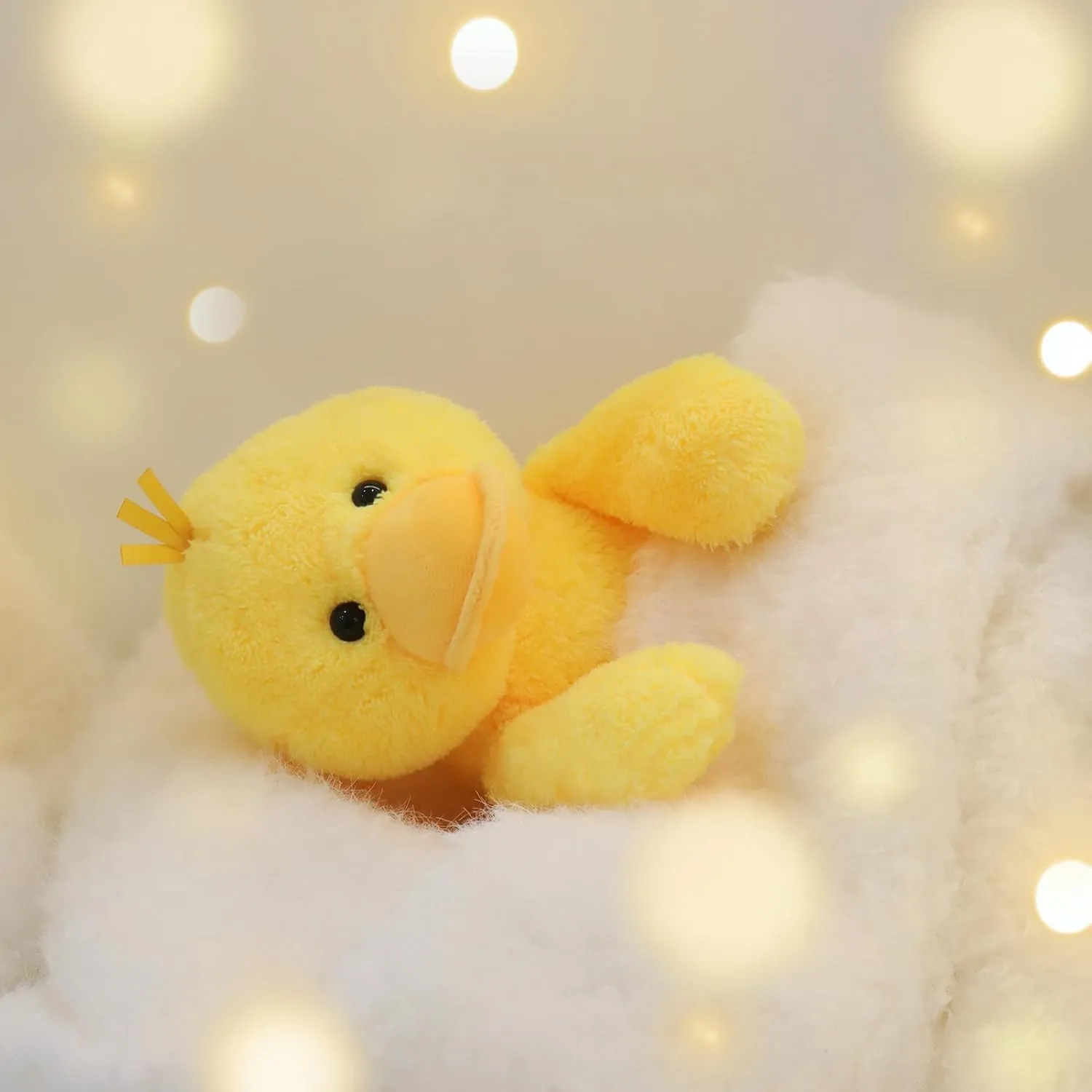 Apricot Lamb Duck Plush Stuffed Animals for Kids, Soft Cute Plush Toys for Baby Girl and Boy, Fluffy Duck Yellow