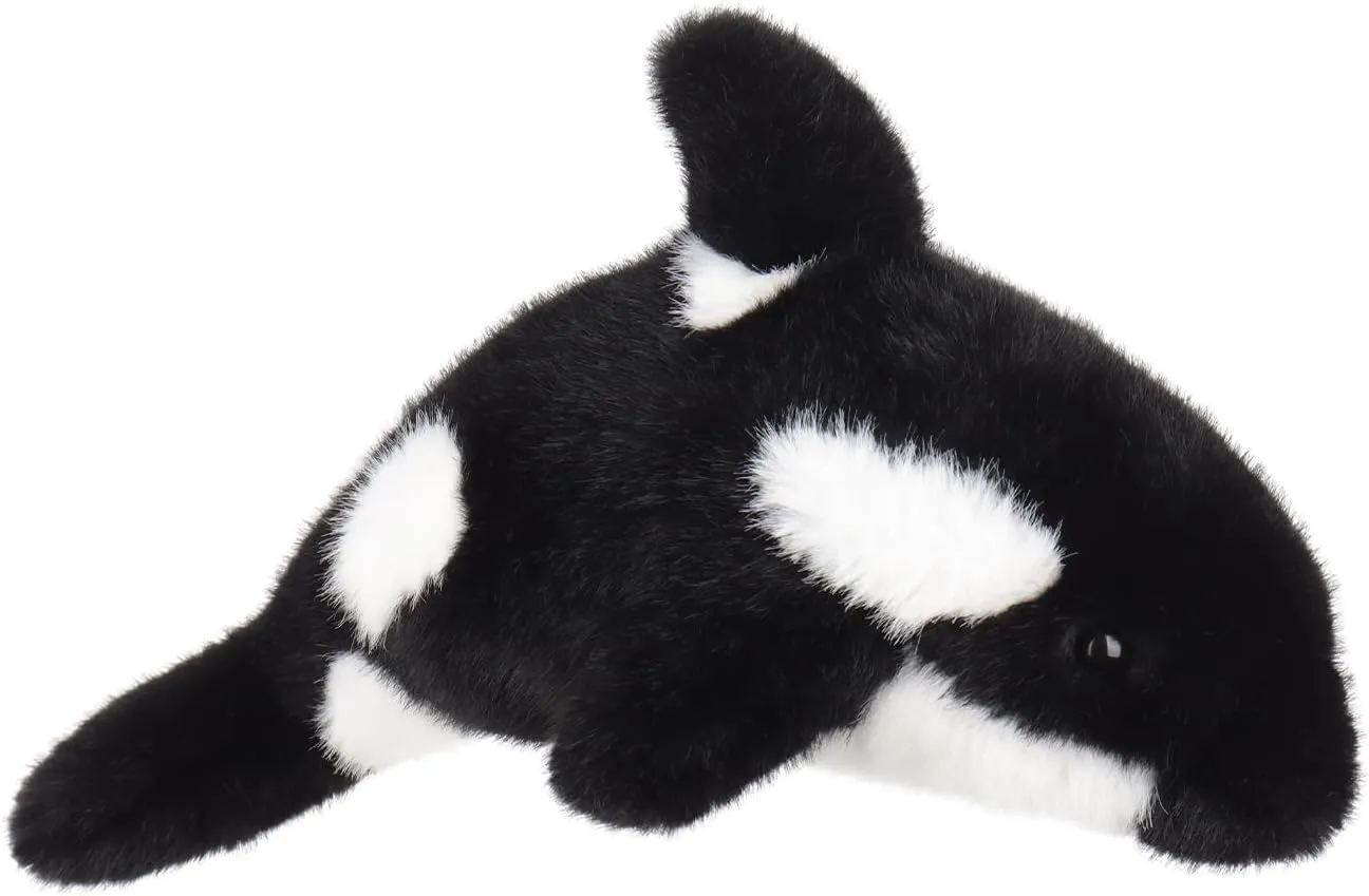 Apricot Lamb Killer Whale Orca Plush Stuffed Animals for Kids, Soft Cute Plush Toys for Baby Girl and Boy, Fluffy Killer Whale Black