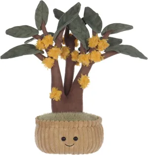 Apricot Lamb Potted Osmanthus Plant Plush Stuffed Animals for Kids, Soft Cute Plush Toys for Baby Girl and Boy, Fluffy Potted Fragrans Brown