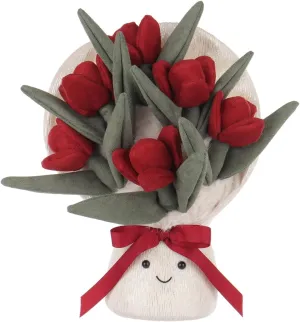 Apricot Lamb Rose Bouquet Stuffed Animals for Kids, Soft Cute Plush Toys for Baby Girl and Boy, Fluffy Rose Bouquet 11.9 Inches