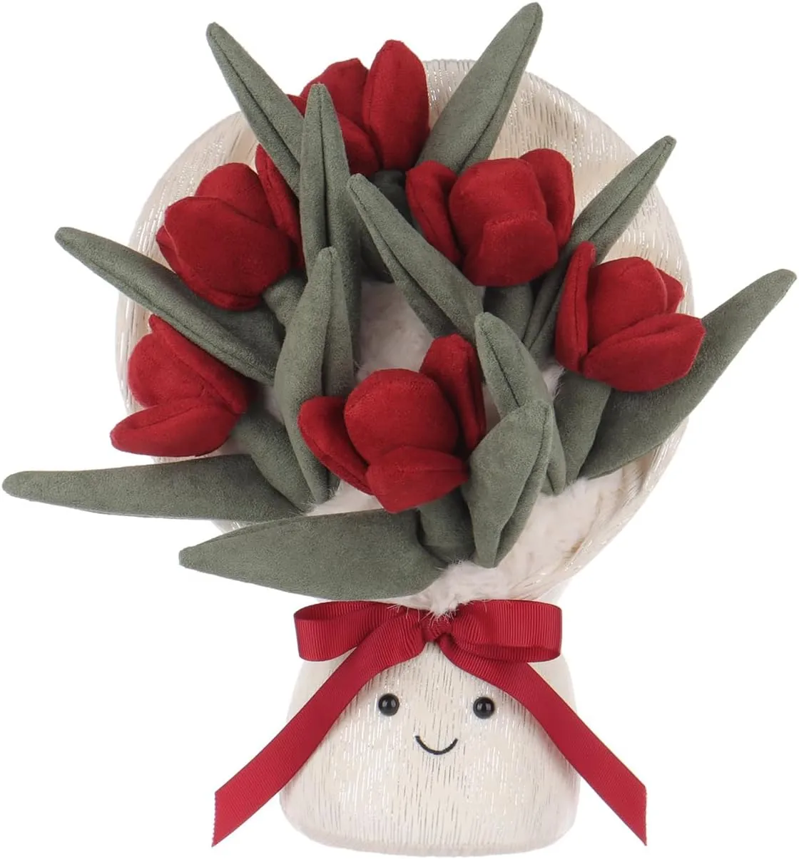Apricot Lamb Rose Bouquet Stuffed Animals for Kids, Soft Cute Plush Toys for Baby Girl and Boy, Fluffy Rose Bouquet 11.9 Inches
