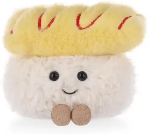 Apricot Lamb Tamago Yaki Sushi Stuffed Animals for Kids, Soft Cute Plush Toys for Baby Girl and Boy, 3.5 Inches