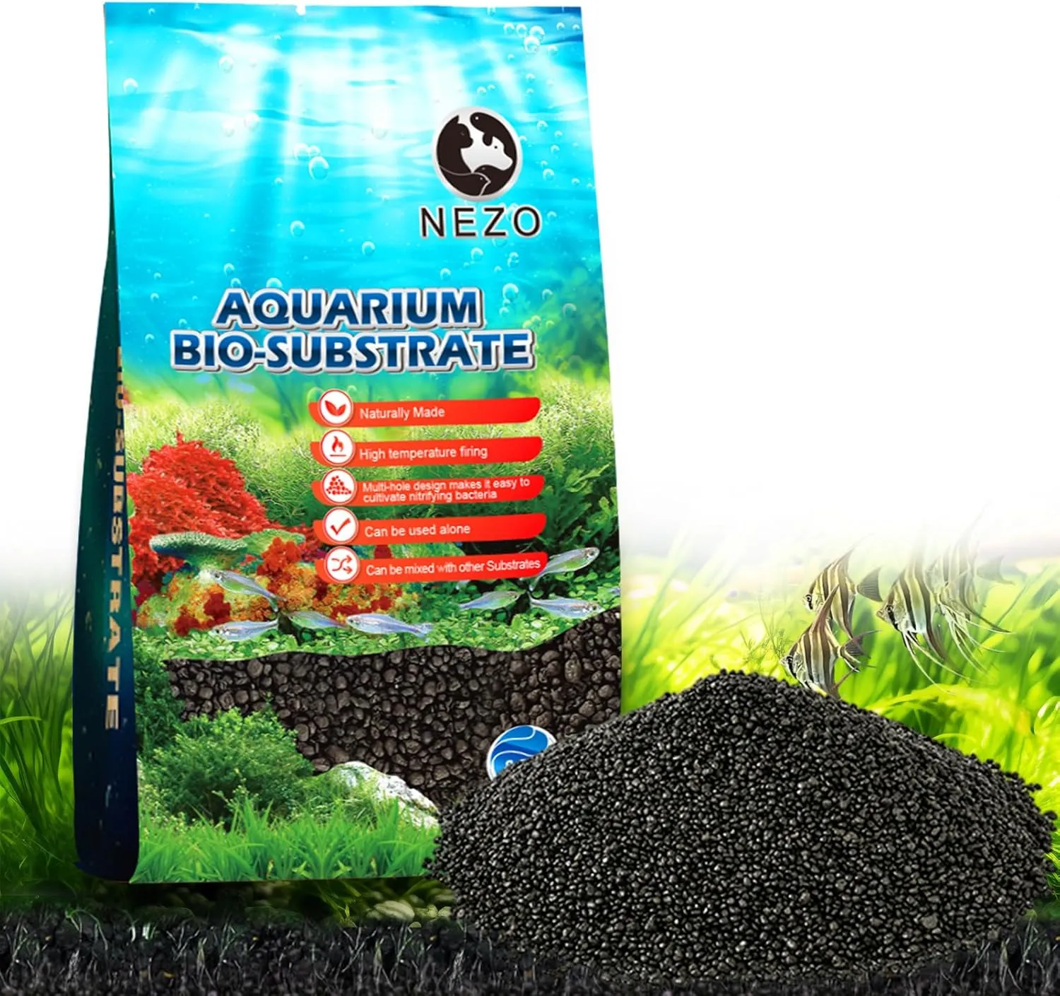 Aquarium Bio Ceramic Substrate Gravel, 7 lbs, Plant and Shrimp Stratum for Fish Tank