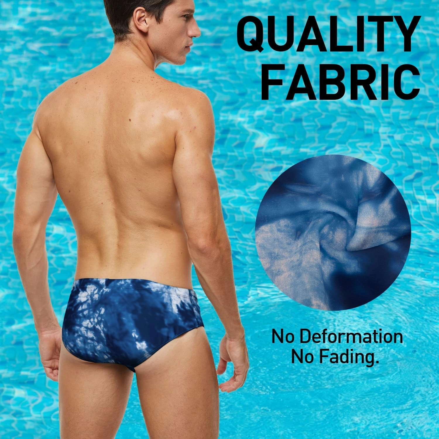 Arcweg Men's Swimming Trunks Briefs Low Waist with Removable Pad Swimwear Elastic Beach Shorts Boxers Underwear