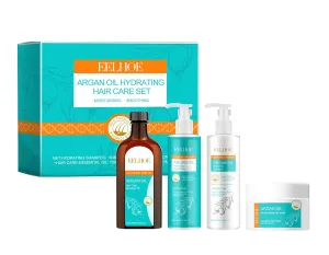 Argan Oil, Moisturizing Hair Care Set Includes Hair Mask, Essential Oil, Shampoo, Conditioner, Nourishes and Cares for Dry, Frizzy and Split Ends, Making Hair Smooth and Shiny